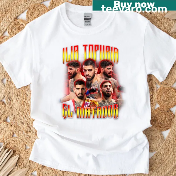 Vintage-style graphic tee featuring Ilia Topuria
