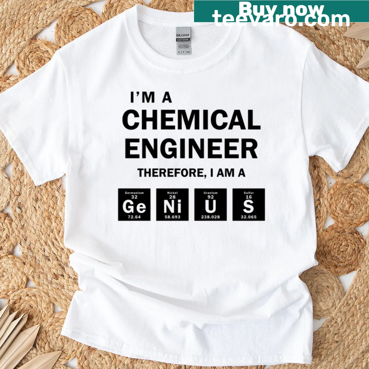 T-shirt celebrating chemical engineering profession — on a men's t-shirt