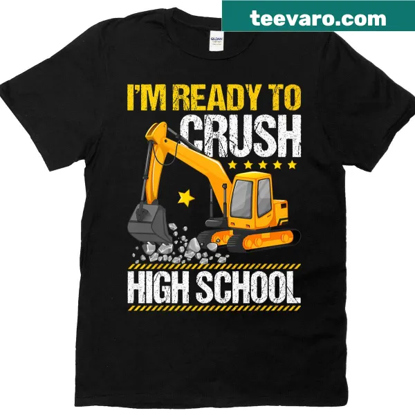 Illustration of a construction vehicle with text for boys
