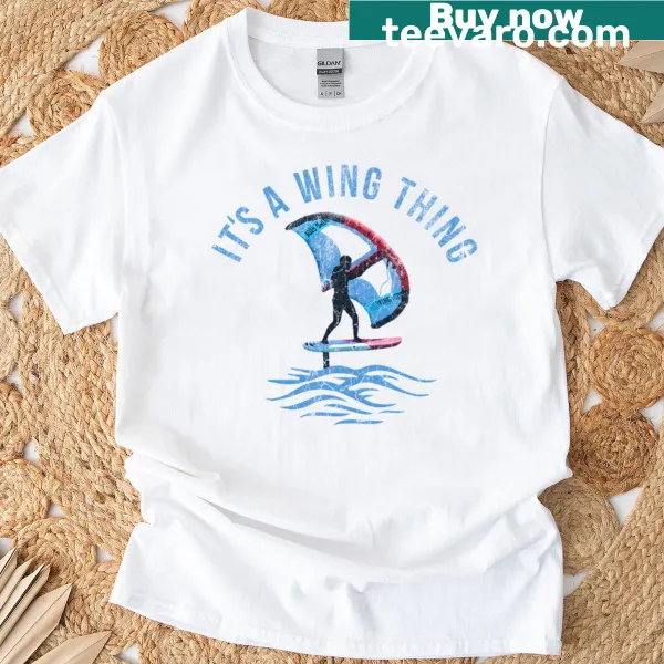 Vintage wing foiling t-shirt with the phrase 'It's A Wing Thing'