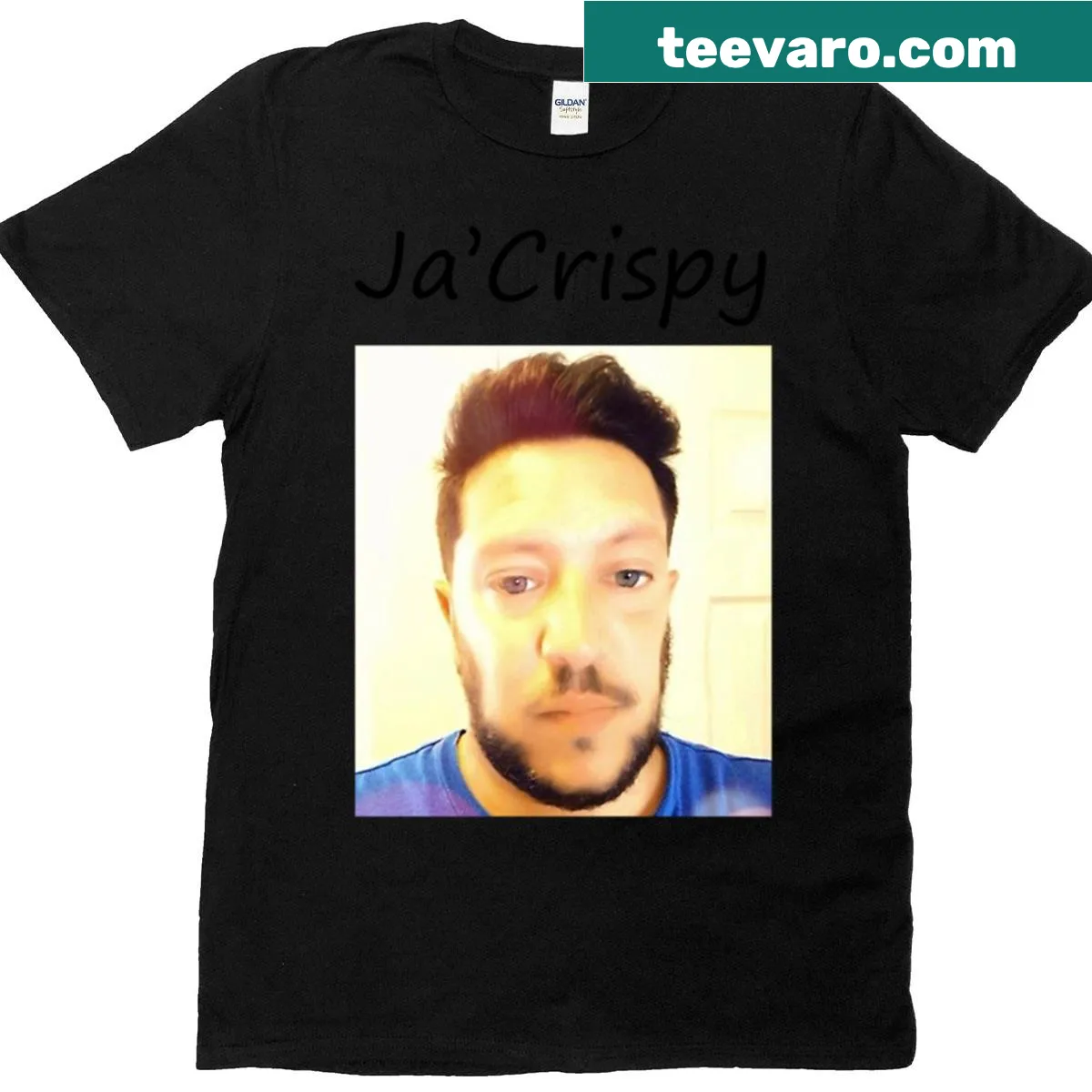 Funny T-shirt featuring the phrase 'Jacrispy Sal' for casual wear. — on a men's t-shirt