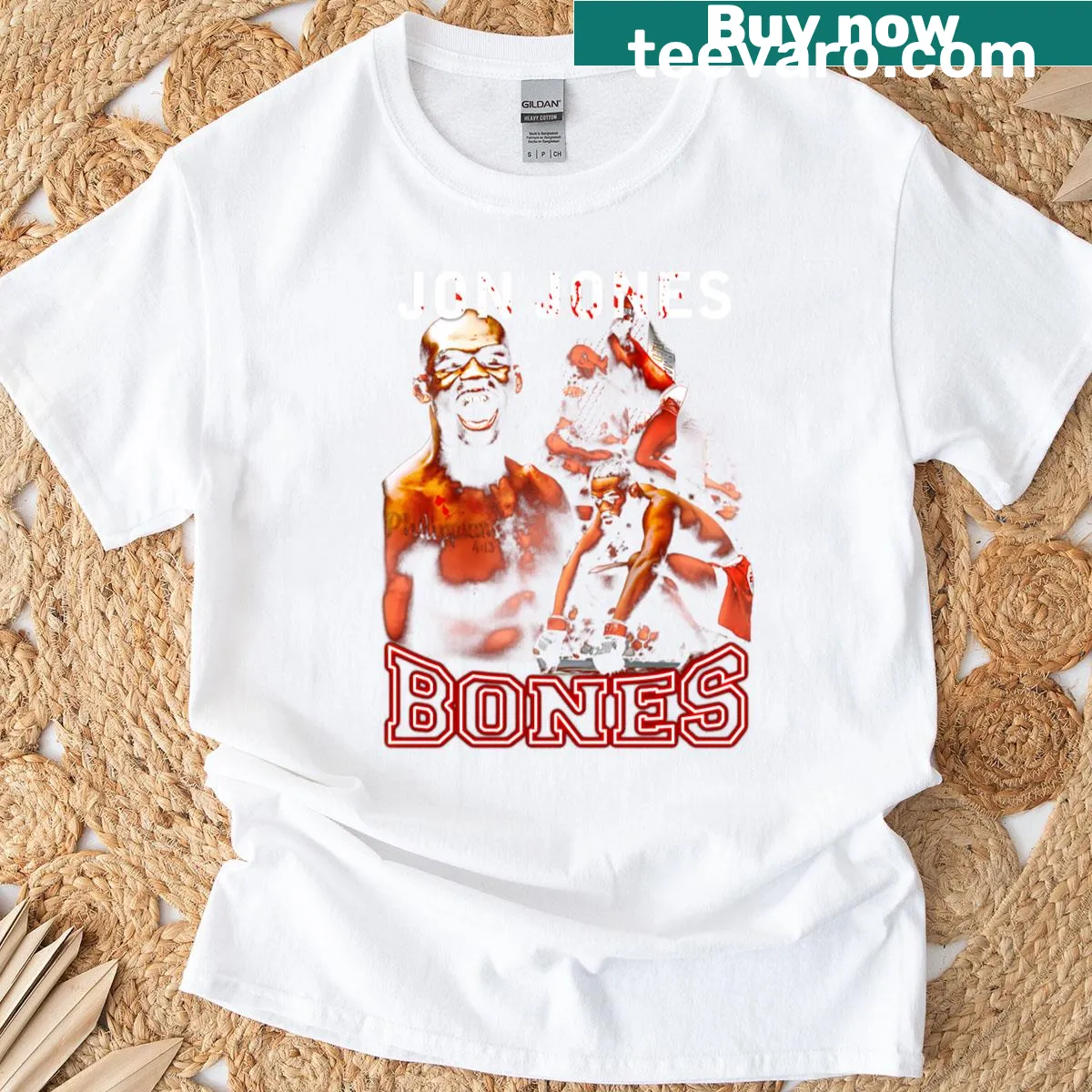 Vintage Jon Bones Jones t-shirt with iconic graphic — on a men's t-shirt