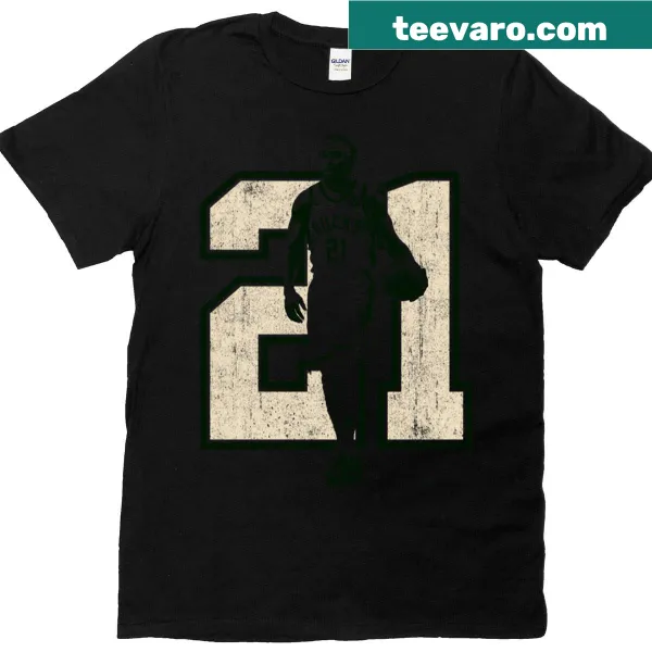 Illustrative design T-shirt featuring Jrue Holiday for basketball fans