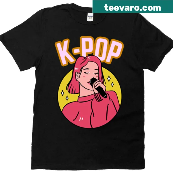 K-pop music themed t-shirt with trendy typography