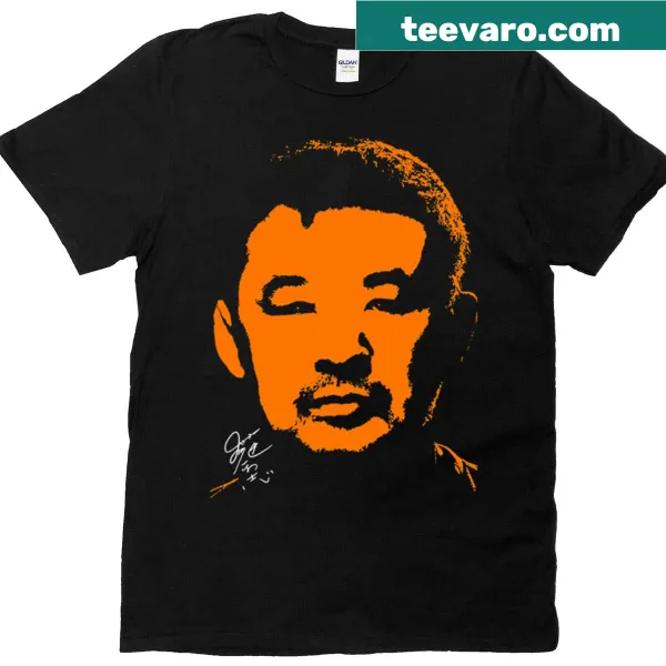 Illustration of Kazushi Sakuraba on a sports-themed T-shirt