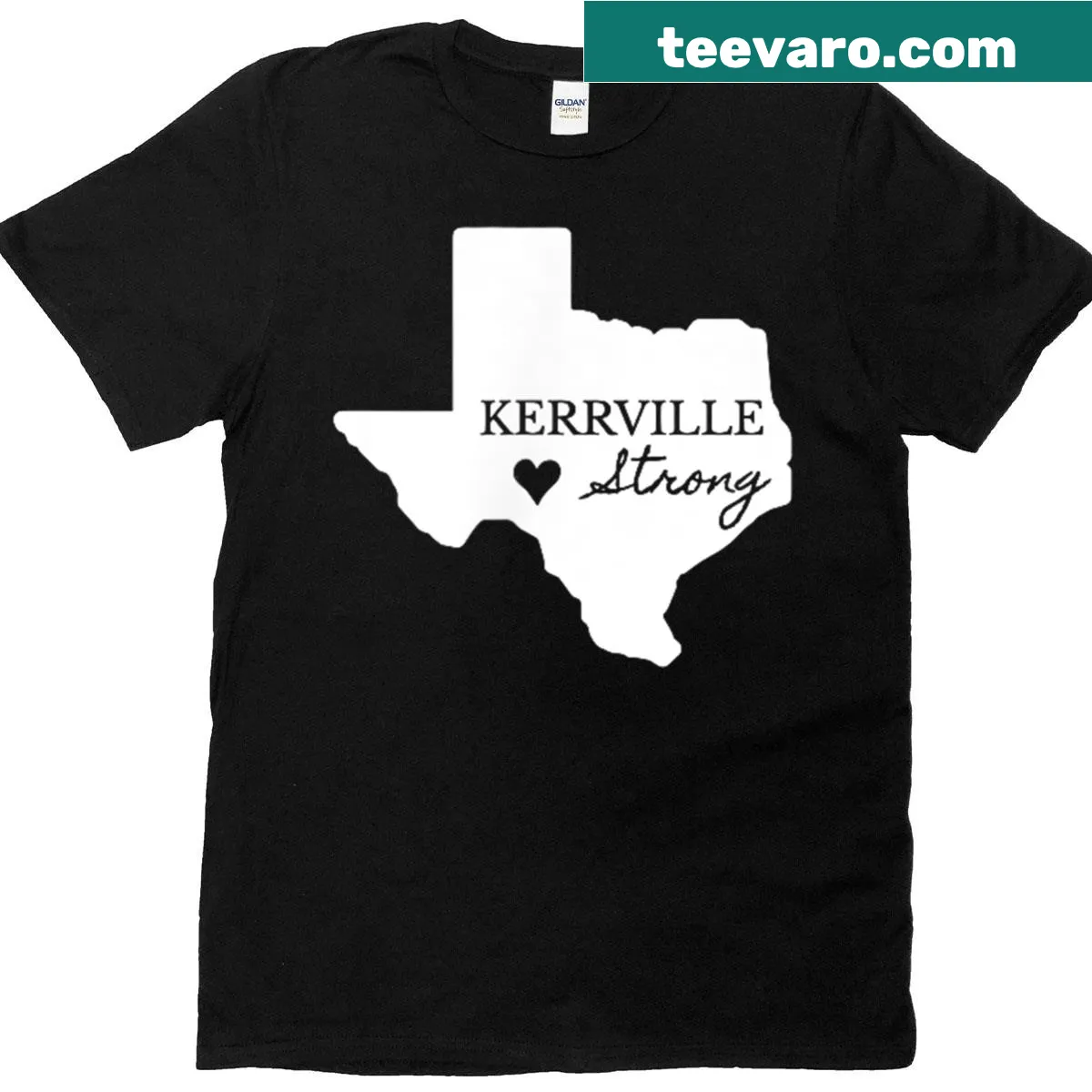 Kerrville Strong slogan t-shirt — on a men's t-shirt