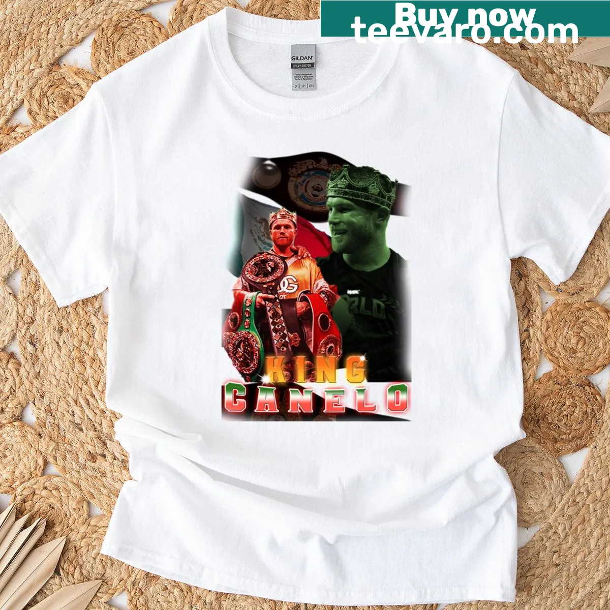 Vintage-style bootleg T-shirt honoring boxing champion Canelo Álvarez — on a men's t-shirt