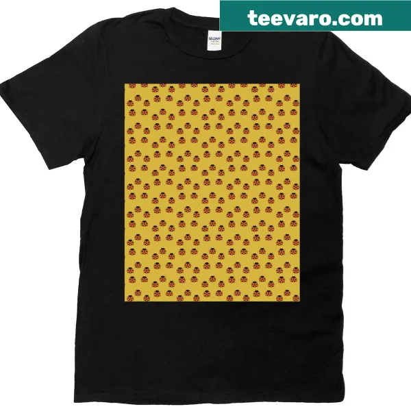 Illustration of ladybugs on a graphic t-shirt