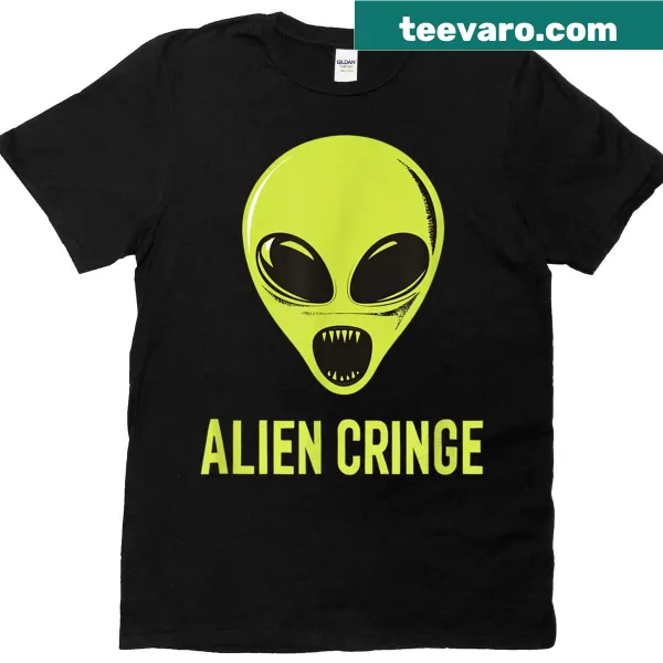 Cartoon t-shirt featuring a laughing alien graphic