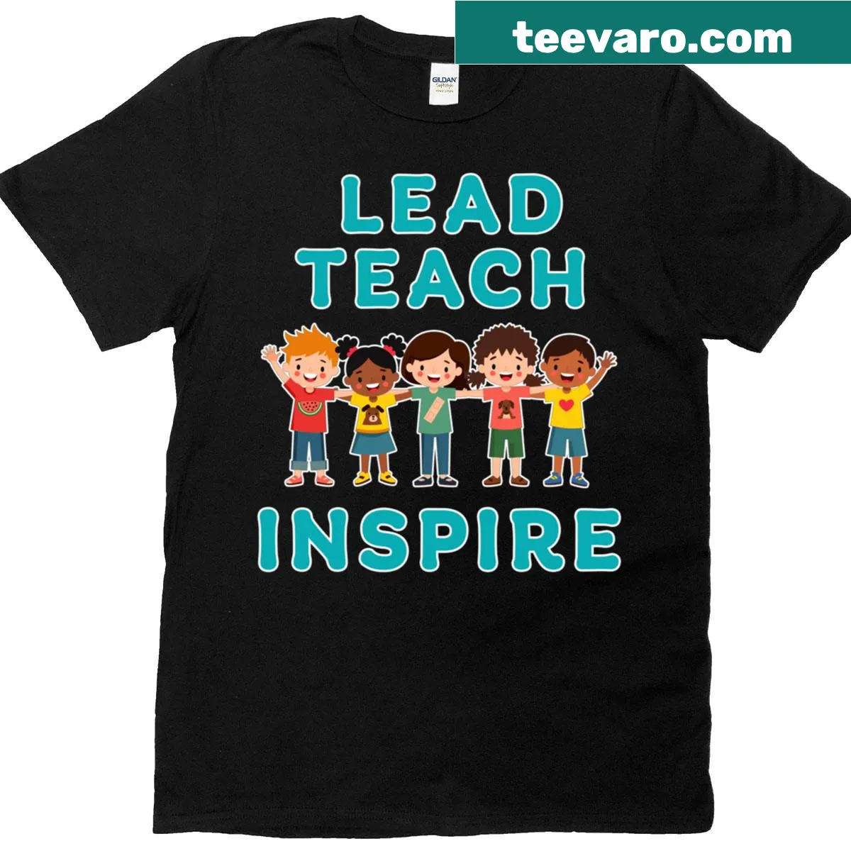 Inspirational t-shirt for teachers with hand-lettered design — on a men's t-shirt