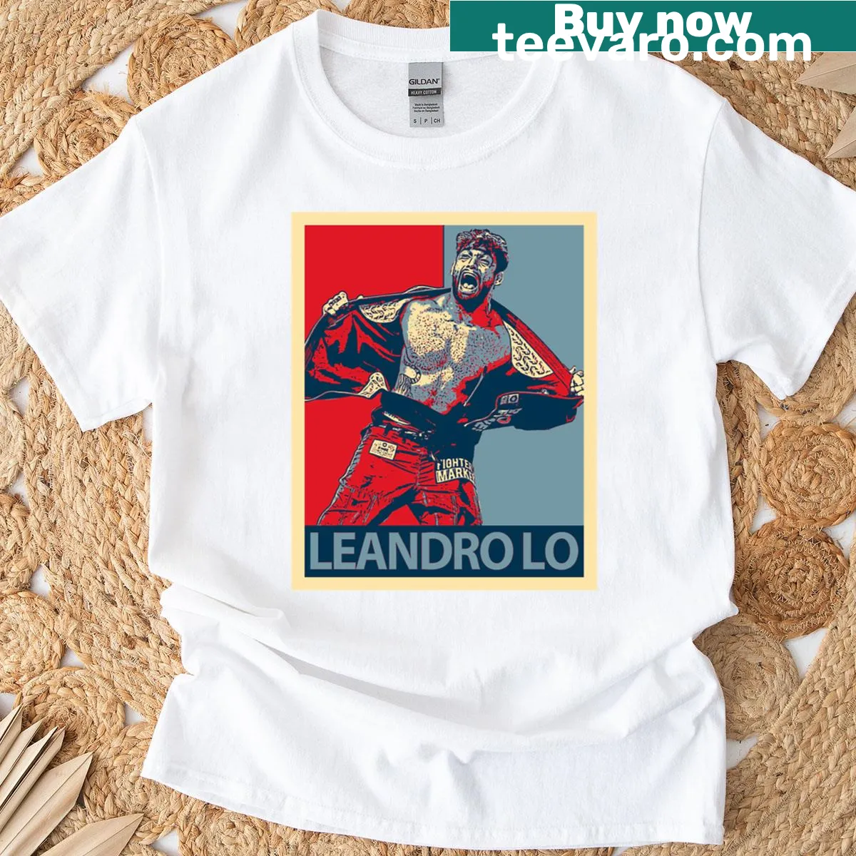 Graphic T-shirt honoring jiu-jitsu champion Leandro Lo. — on a men's t-shirt