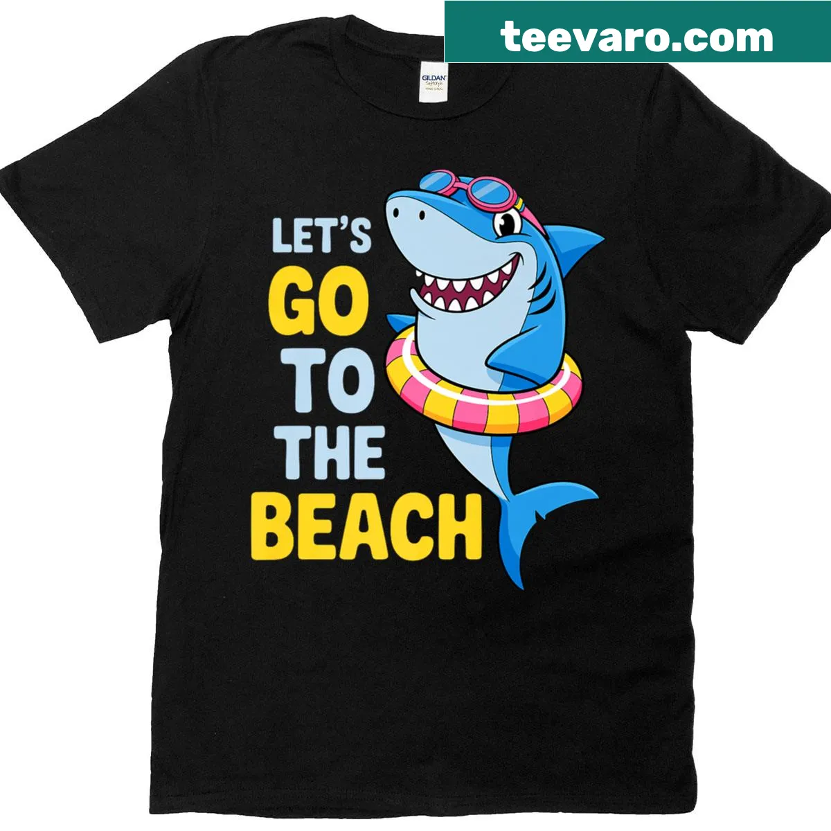 Funny shark graphic t-shirt perfect for beach lovers and vacationers — on a men's t-shirt
