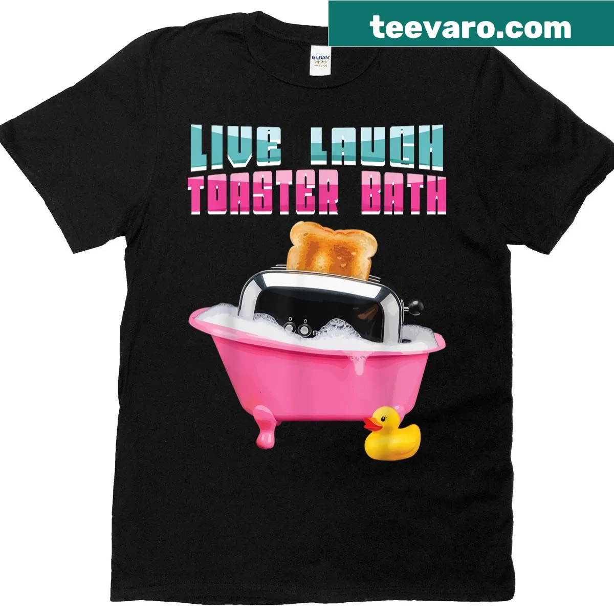 Cute t-shirt with a pink bathtub and toaster bath meme — on a men's t-shirt