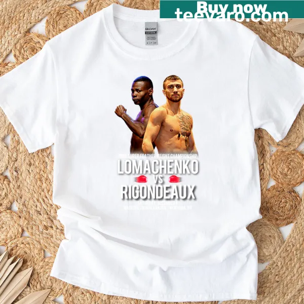 Lomachenko vs Rigondeaux graphic on a sticker-style t-shirt