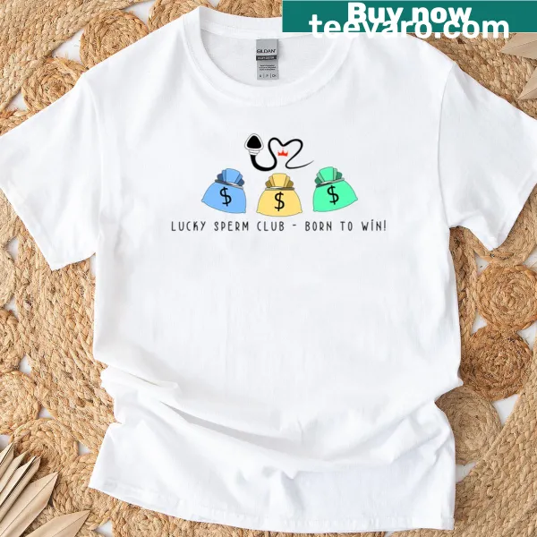 Funny graphic tee with 'Lucky Sperm Club' text