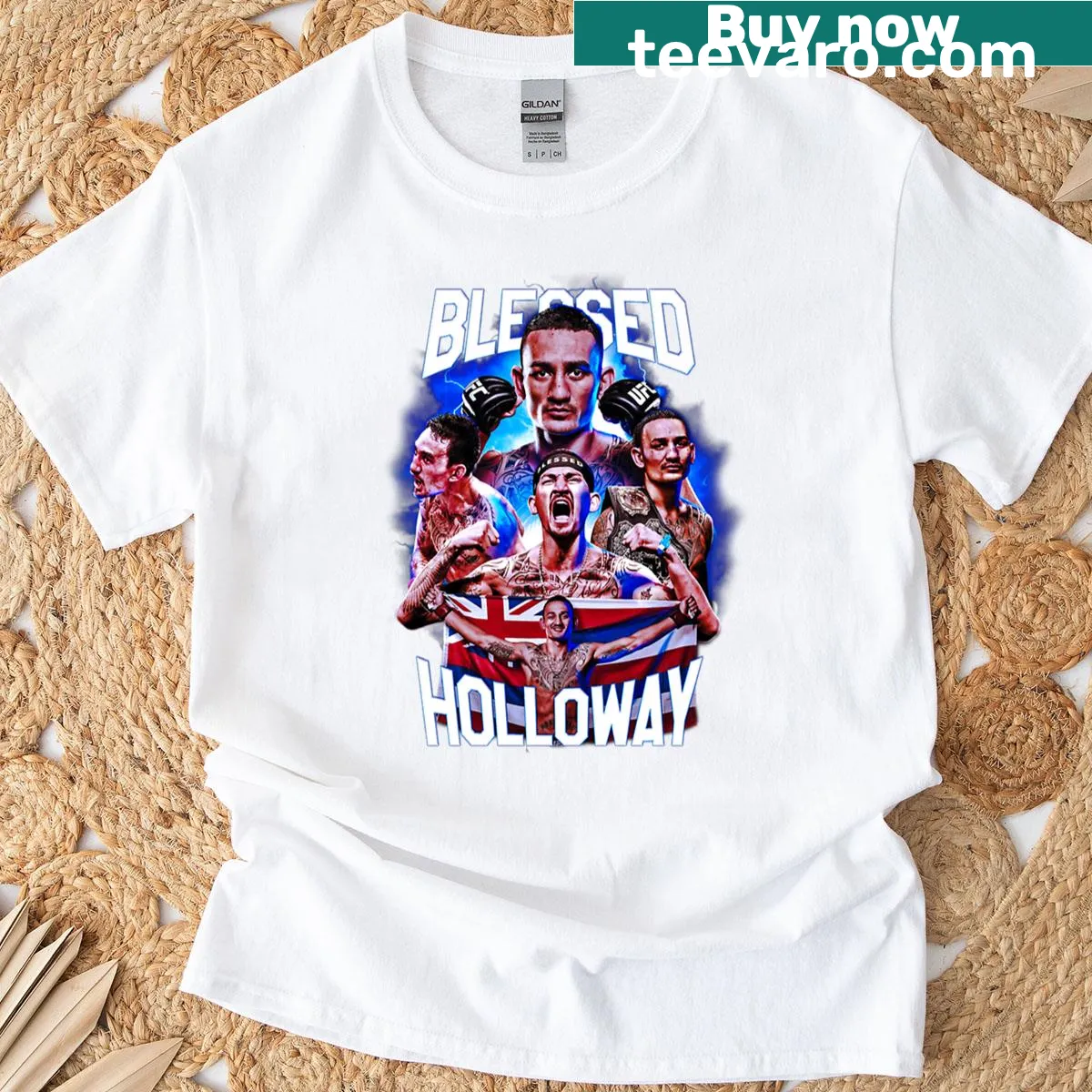 Vintage style T-shirt honoring Max Holloway with a rap theme — on a men's t-shirt