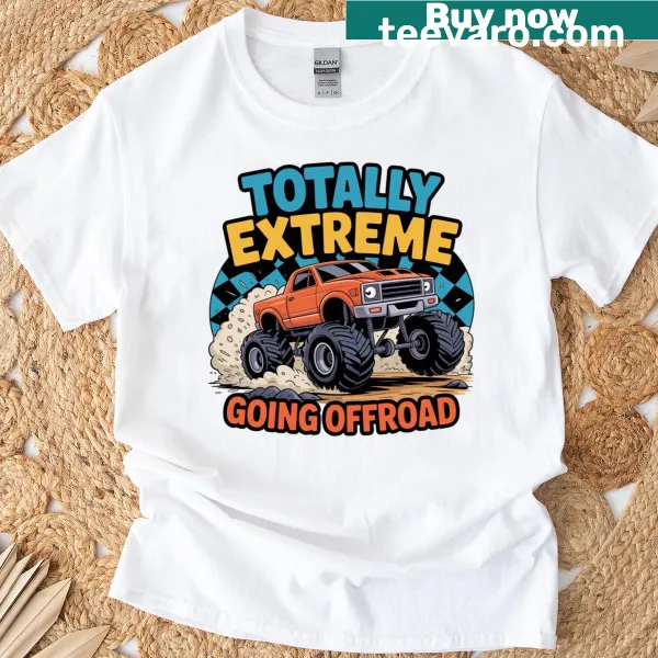 Kids t-shirt with cartoon monster truck graphic