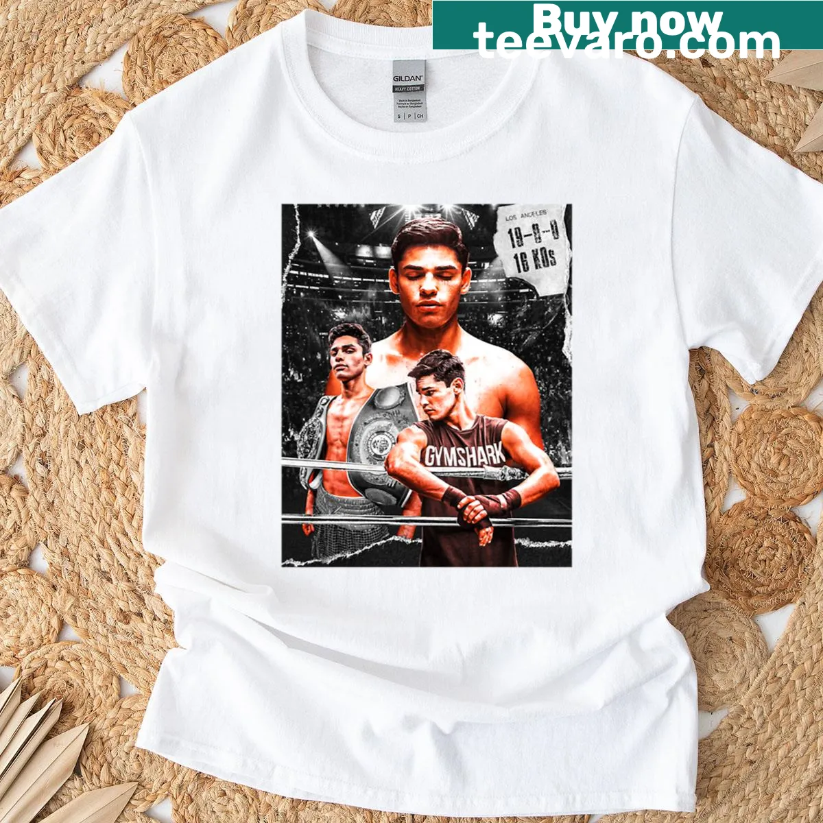 T-shirt featuring a boxing graphic inspired by Ryan Garcia — on a men's t-shirt