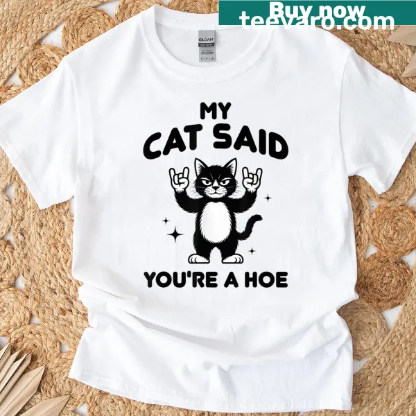 Sarcastic cat-themed t-shirt with humorous saying about cats.
