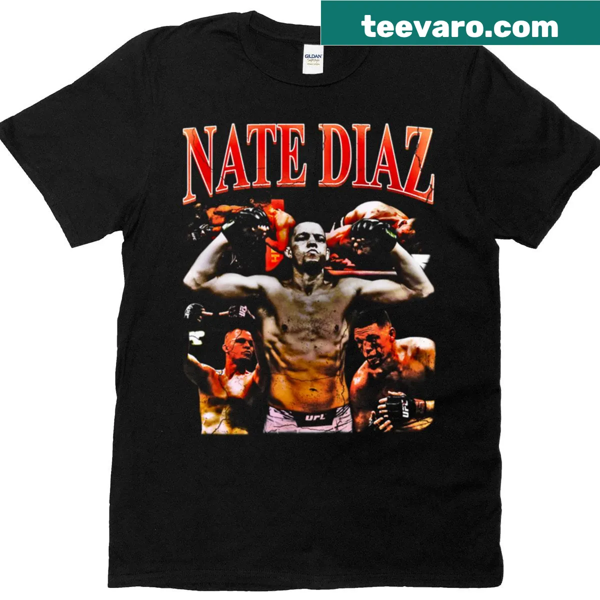 Vintage-style T-shirt honoring Nate Diaz with a classic design. — on a men's t-shirt
