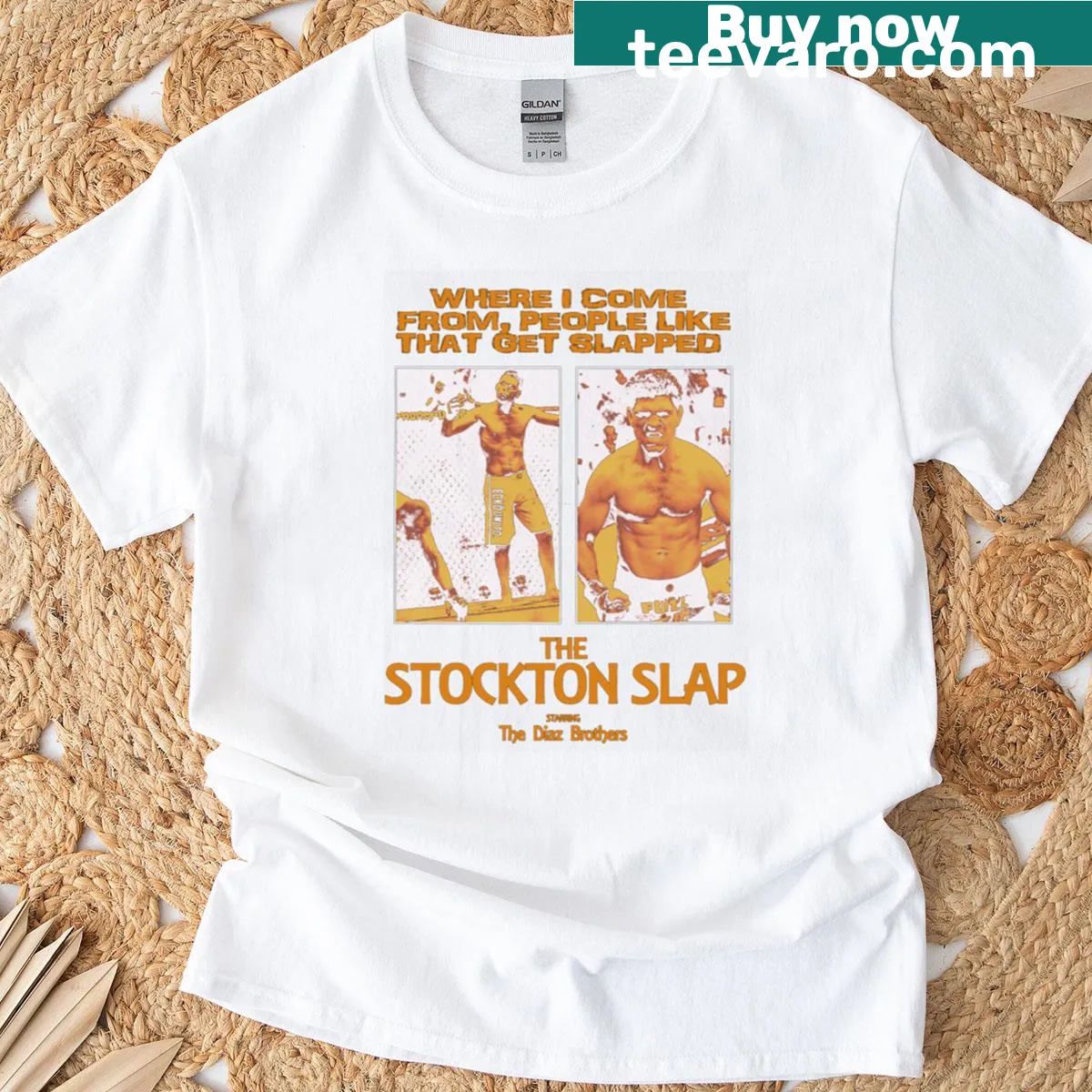 Nick Diaz Nate Diaz The Stockton Slap 26 T-shirt for fans — on a men's t-shirt