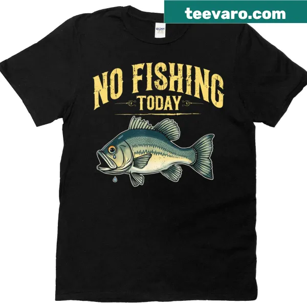 Retro sad fish graphic with humorous text on t-shirt