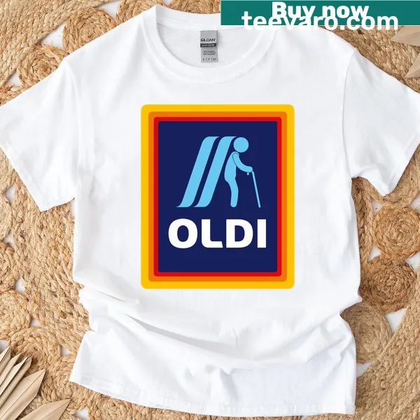 Oldi Design logo funny t-shirt for celebrations