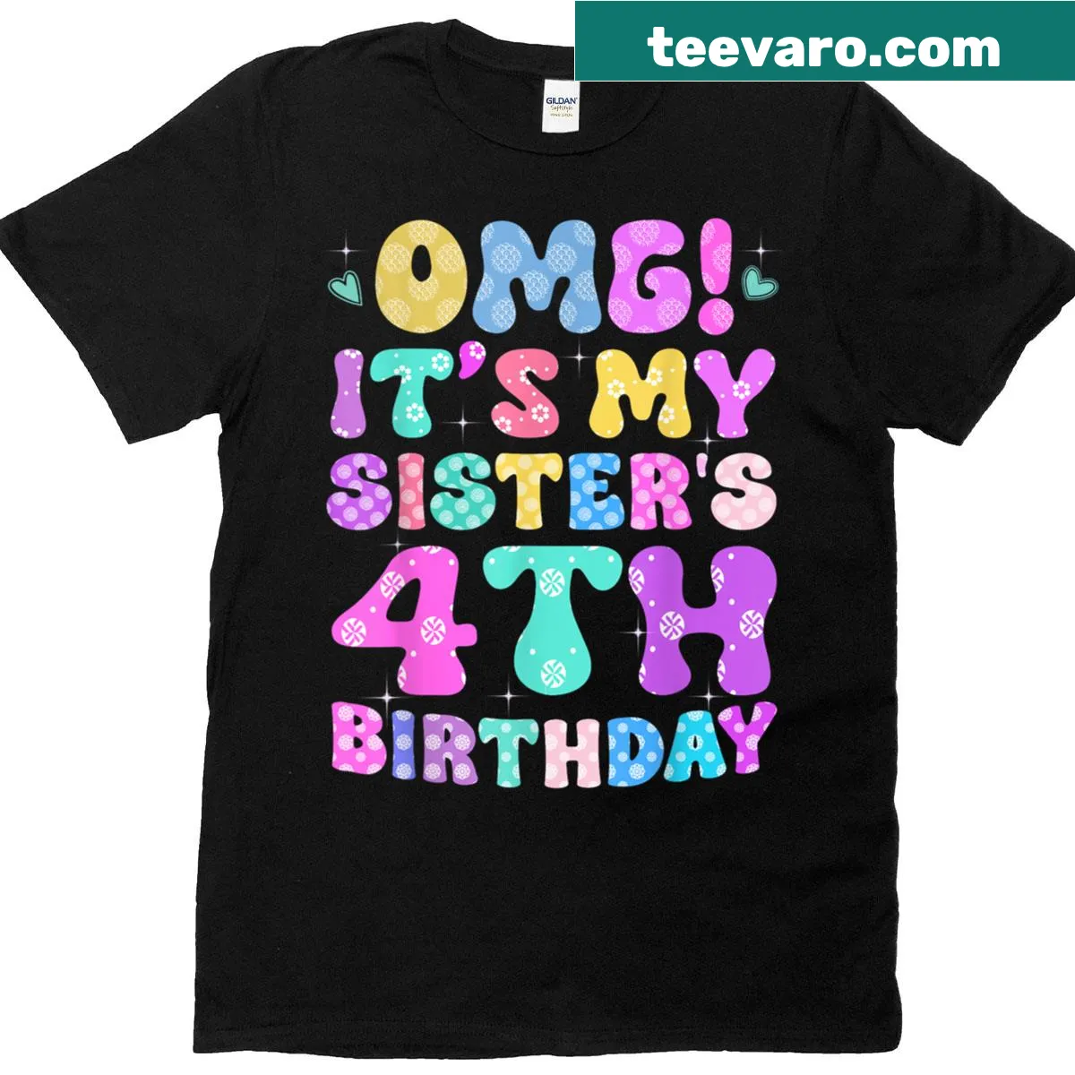 Cute birthday T-shirt for a 4-year-old featuring flowers — on a men's t-shirt