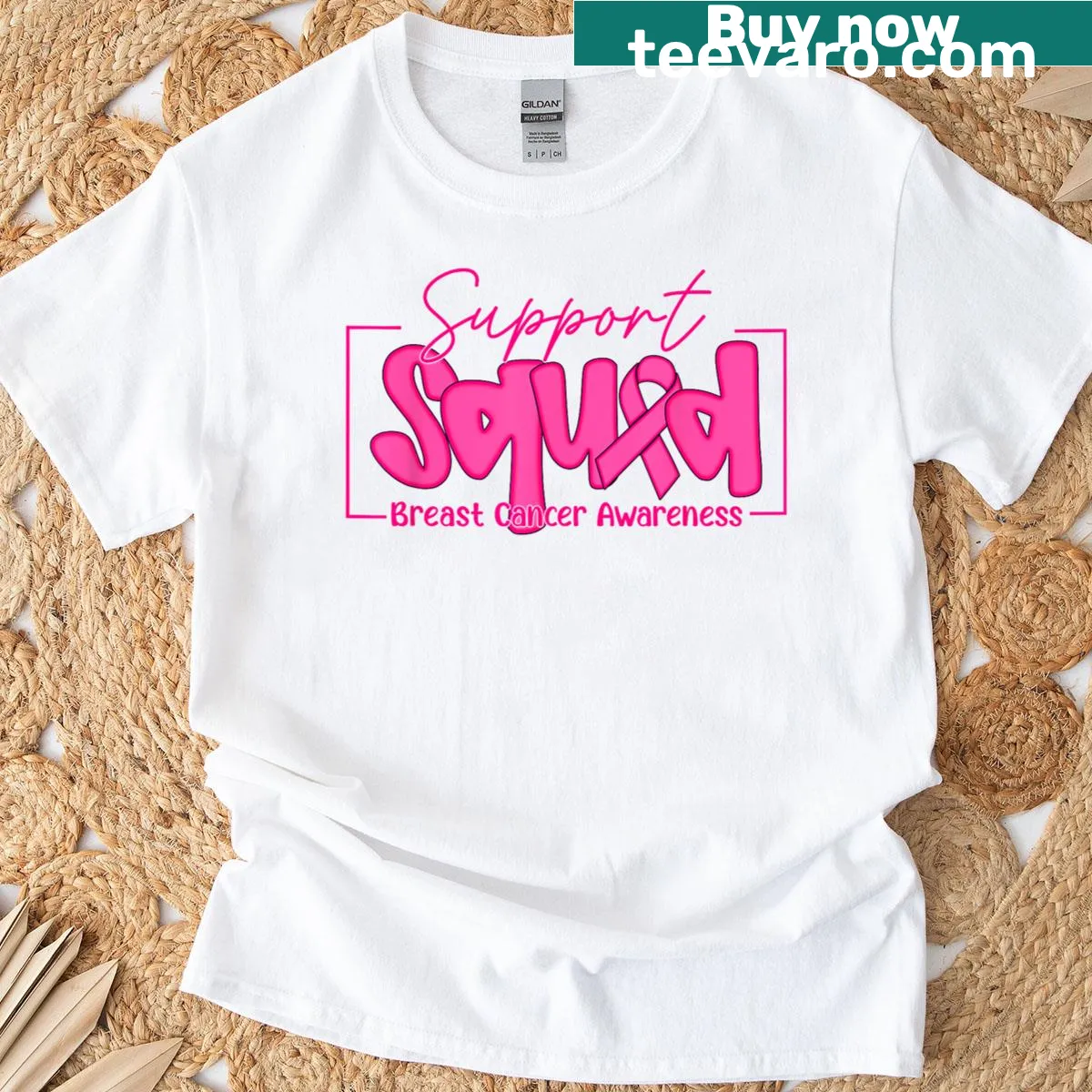 T-shirt promoting breast cancer awareness with a cute graphic — on a men's t-shirt