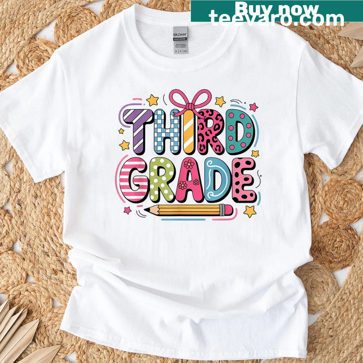Preppy T-shirt for third-grade teachers with a school theme — on a men's t-shirt