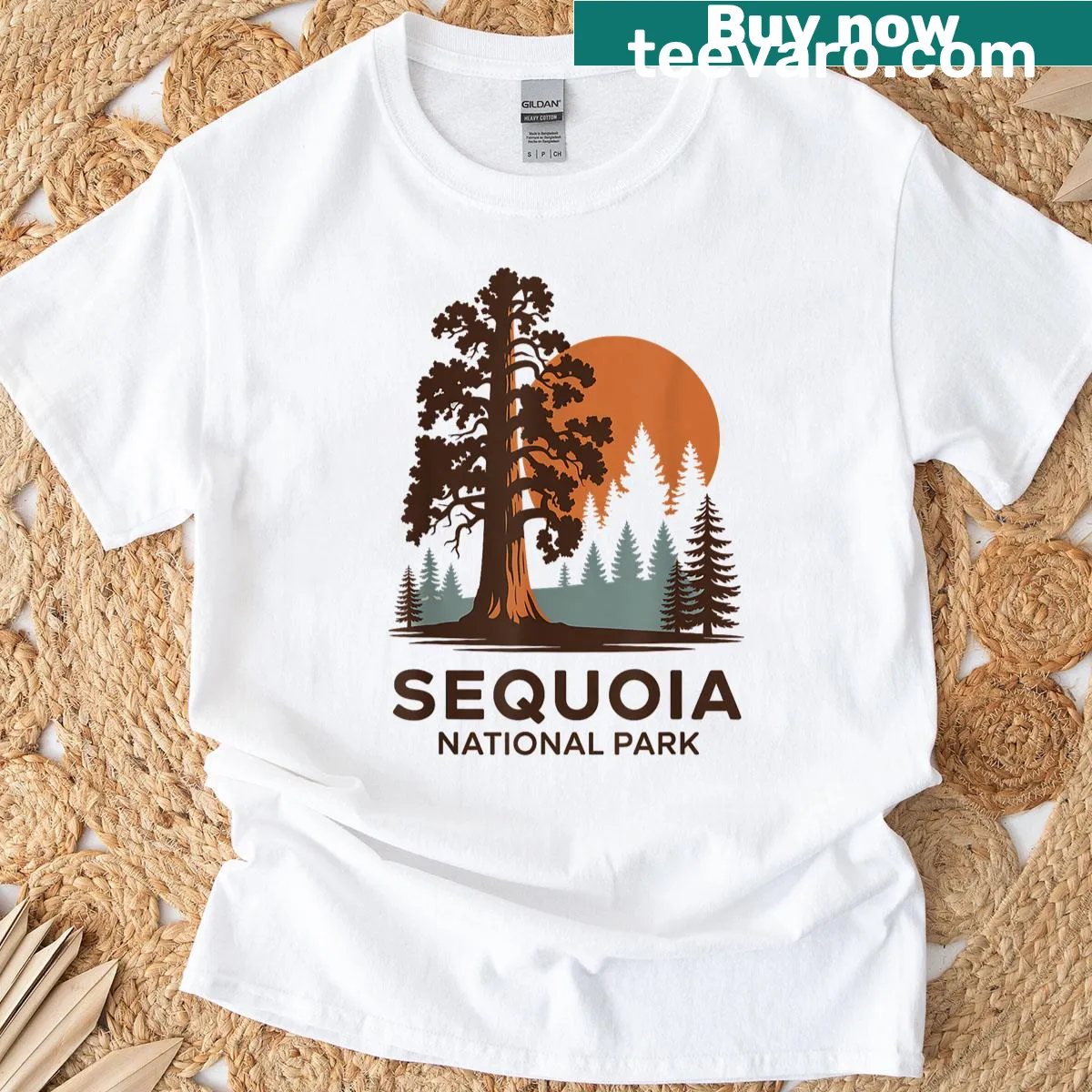 Vintage T-shirt inspired by Sequoia National Park and outdoor adventures — on a men's t-shirt