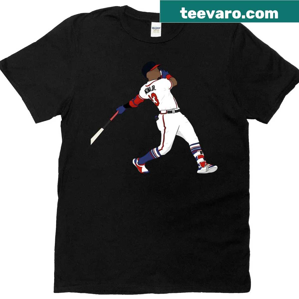 T-shirt featuring Ronald Acuña Jr. graphic — on a men's t-shirt