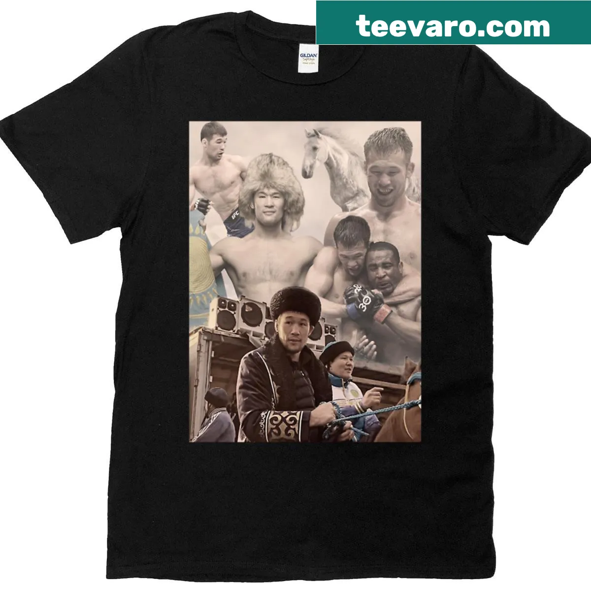 T-shirt dedicated to Shavkat Rakhmonov featuring dynamic graphics — on a men's t-shirt