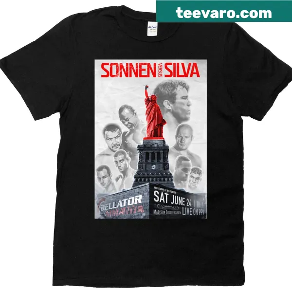 T-shirt featuring Silva vs Sonnen MMA fight illustration