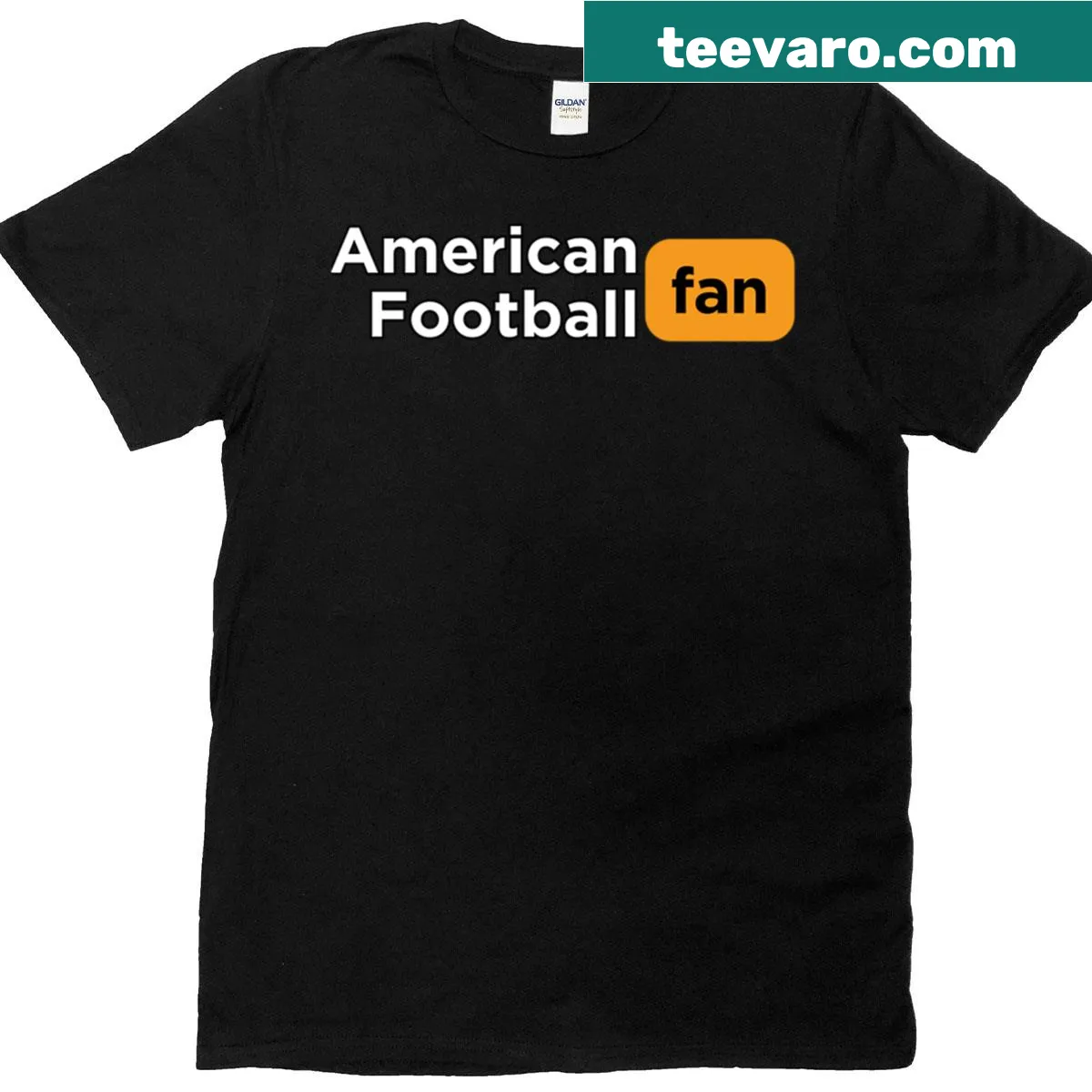 Oversized t-shirt featuring playful football-themed graphic — on a men's t-shirt
