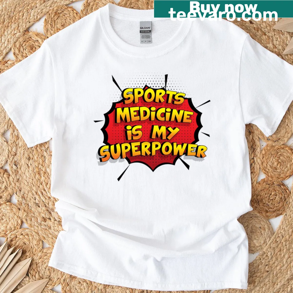 Funny sports medicine t-shirt with superpower quote — on a men's t-shirt