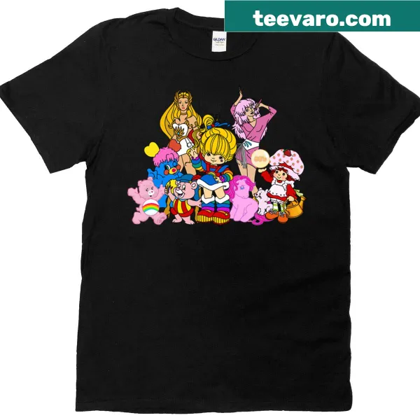 Illustrative t-shirt featuring classic 80s cartoon characters