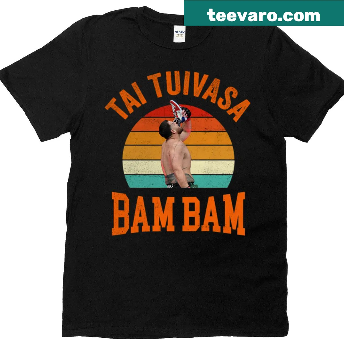 Stylish T-shirt featuring Tai Tuivasa's name in bold typography — on a men's t-shirt