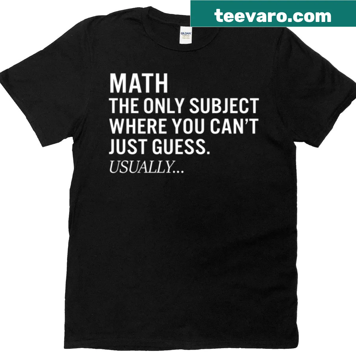 Nerdy teacher quote shirt with the phrase about guessing subjects — on a men's t-shirt