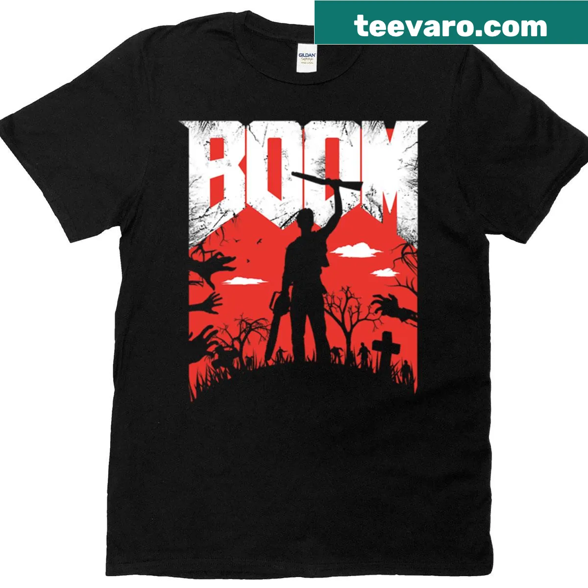 T-shirt featuring the phrase 'This Is My Boomstick' for action movie fans — on a men's t-shirt