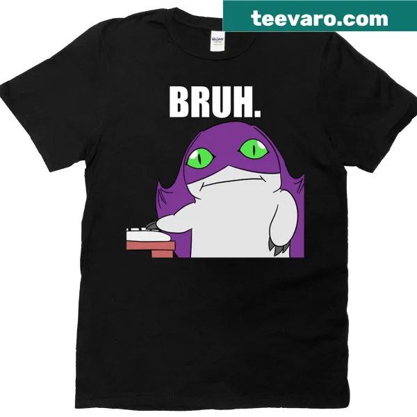 Humorous Tsukaimon character T-shirt with Bruh text