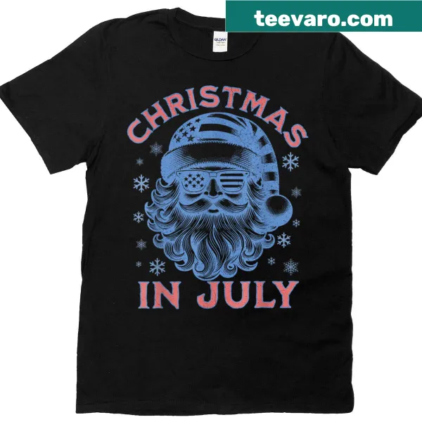 Vintage American flag Santa shirt featuring Santa in sunglasses
