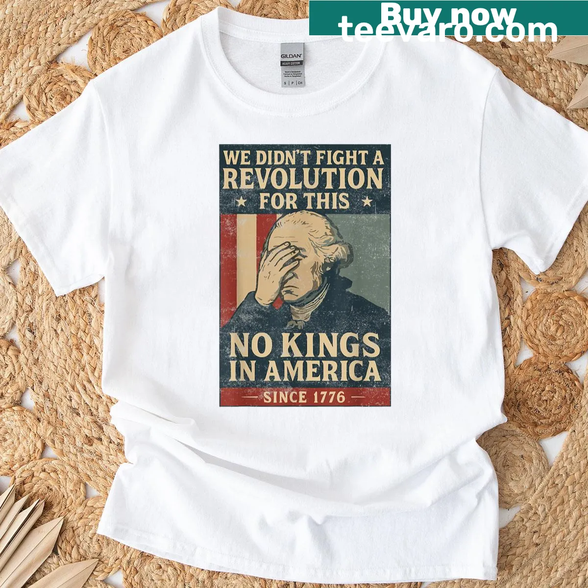Thought-provoking typography T-shirt about freedom and democracy — on a men's t-shirt