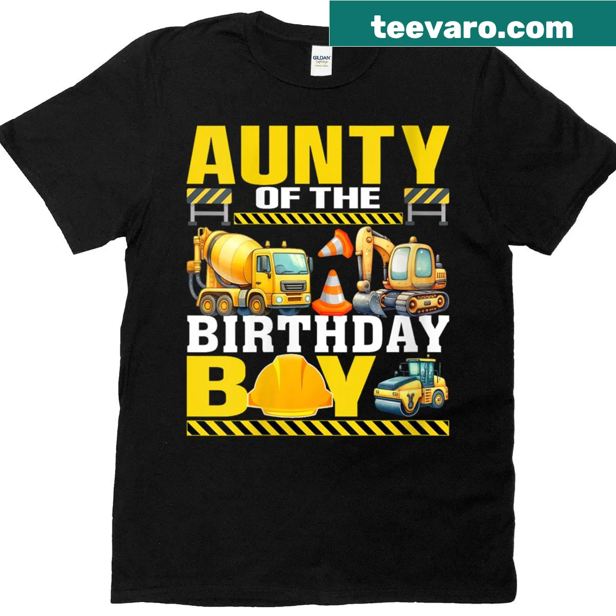 Illustrative design celebrating Aunty Of The Birthday Boy for family events — on a men's t-shirt