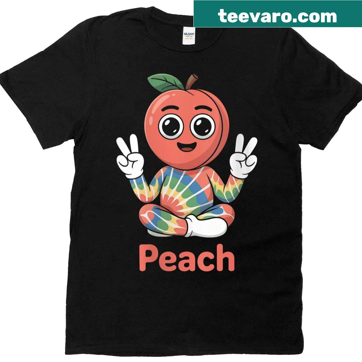 Hippie t-shirt featuring a peace sign illustration — on a men's t-shirt