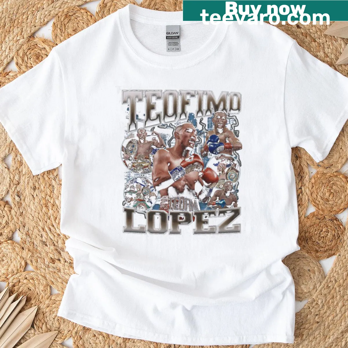 Illustrated T-shirt with a boxing theme for birthday celebrations — on a men's t-shirt