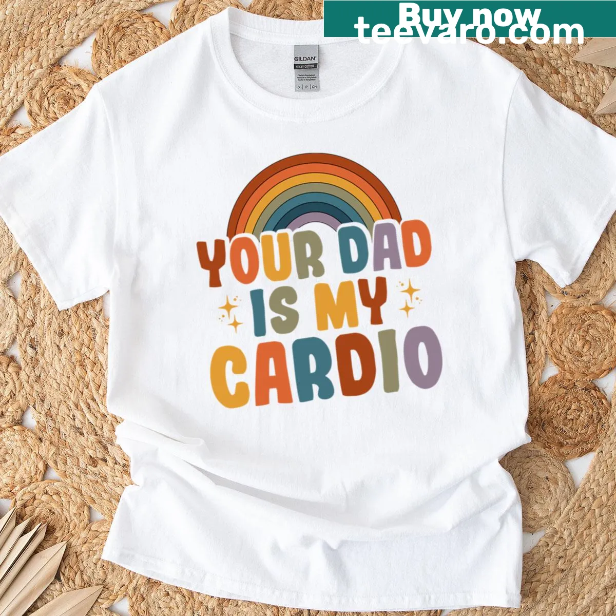 Vintage funny saying t-shirt about cardio and dads — on a men's t-shirt