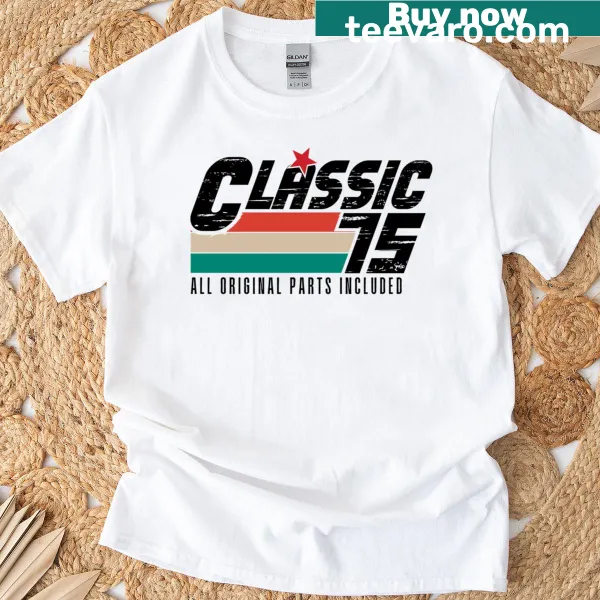 Vintage 1975 graphic for a 50th birthday t-shirt