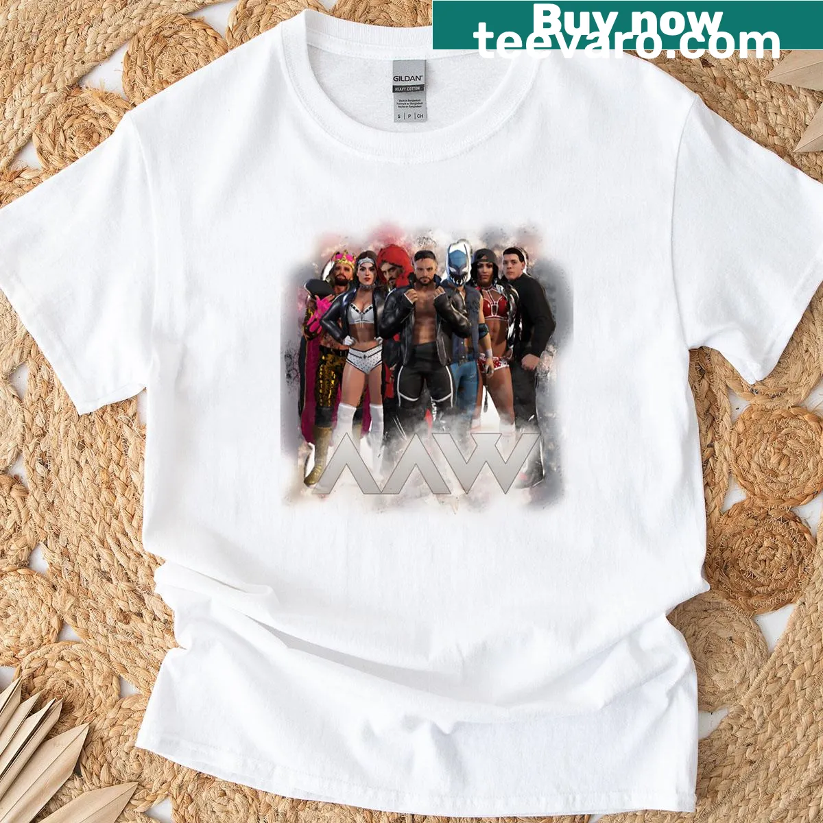 Heartfelt graphic on Aaw Live Design t-shirt — on a men's t-shirt