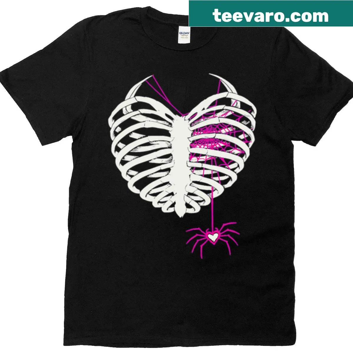 T-shirt with Aj Lee name and spider web graphic — on a men's t-shirt